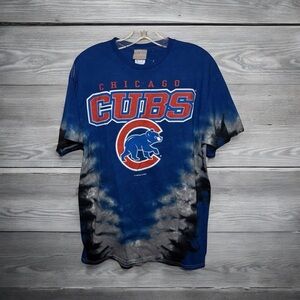 Chicago Cubs T-Shirt Size Large Short Sleeve Blue Tie-Dye MLB‎ Baseball
